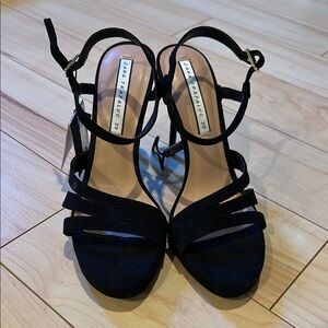 New Zara Trafaluc Black Strappy 4” High Heels EU 39 USA 8